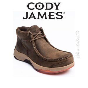 CODY JAMES Men's Low Cut Casual Driver Work Shoes Composite Toe 10D Brown NWB